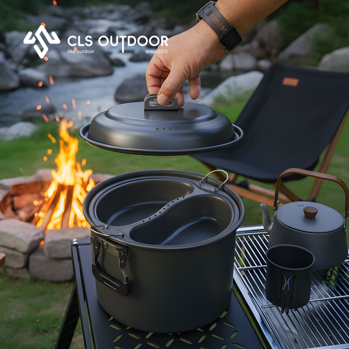 Camping Cooking Set Large - 6.5L 대용량 만다린 덕 스팀 및