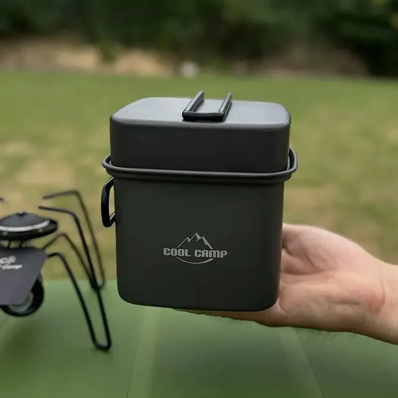 Camping Cooking Cutlery Set - 야외 캠핑 사각 냄비 접이식 휴대용