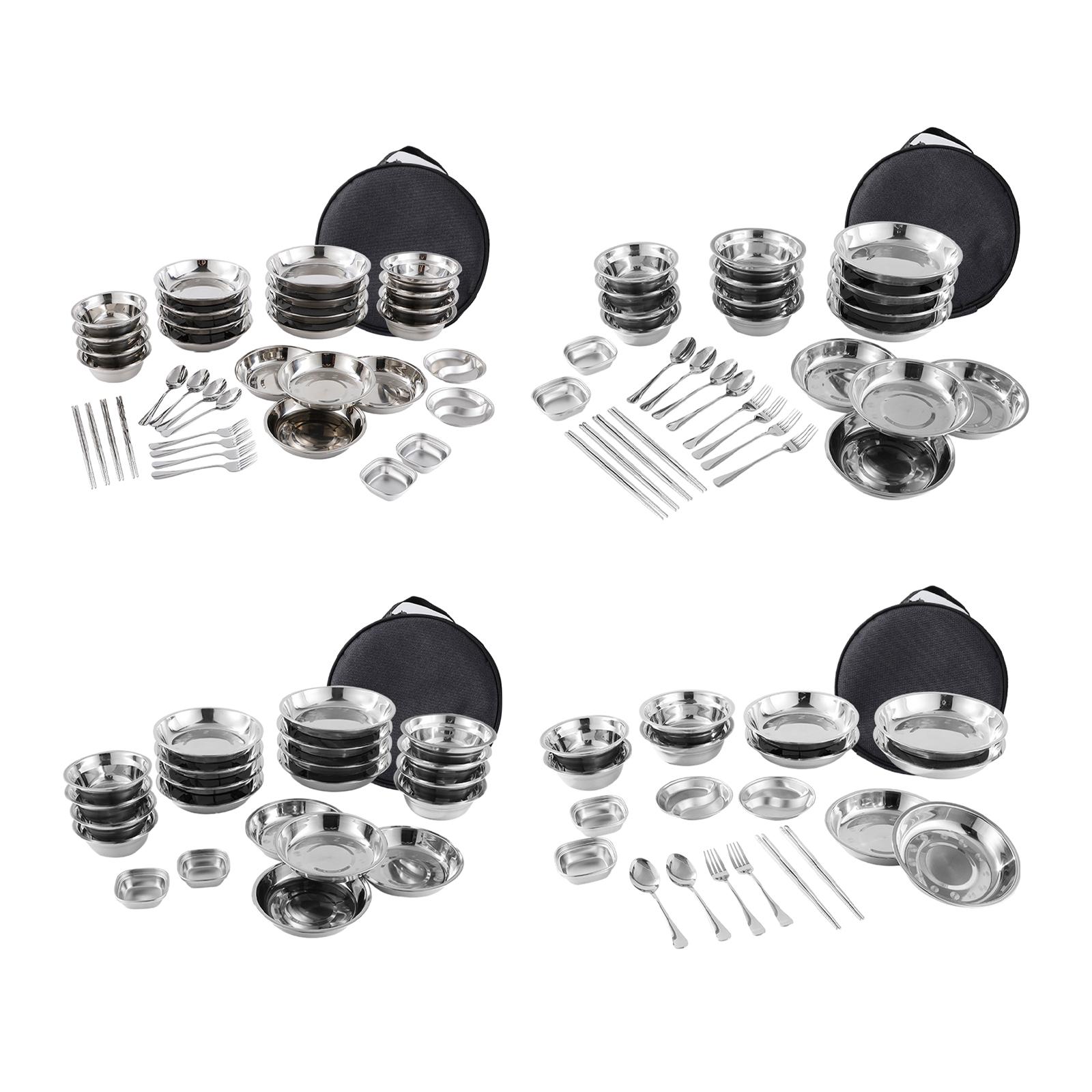Camping Cooking Tool Set - 스테인레스 스틸 플레이트 및 그릇 캠핑
