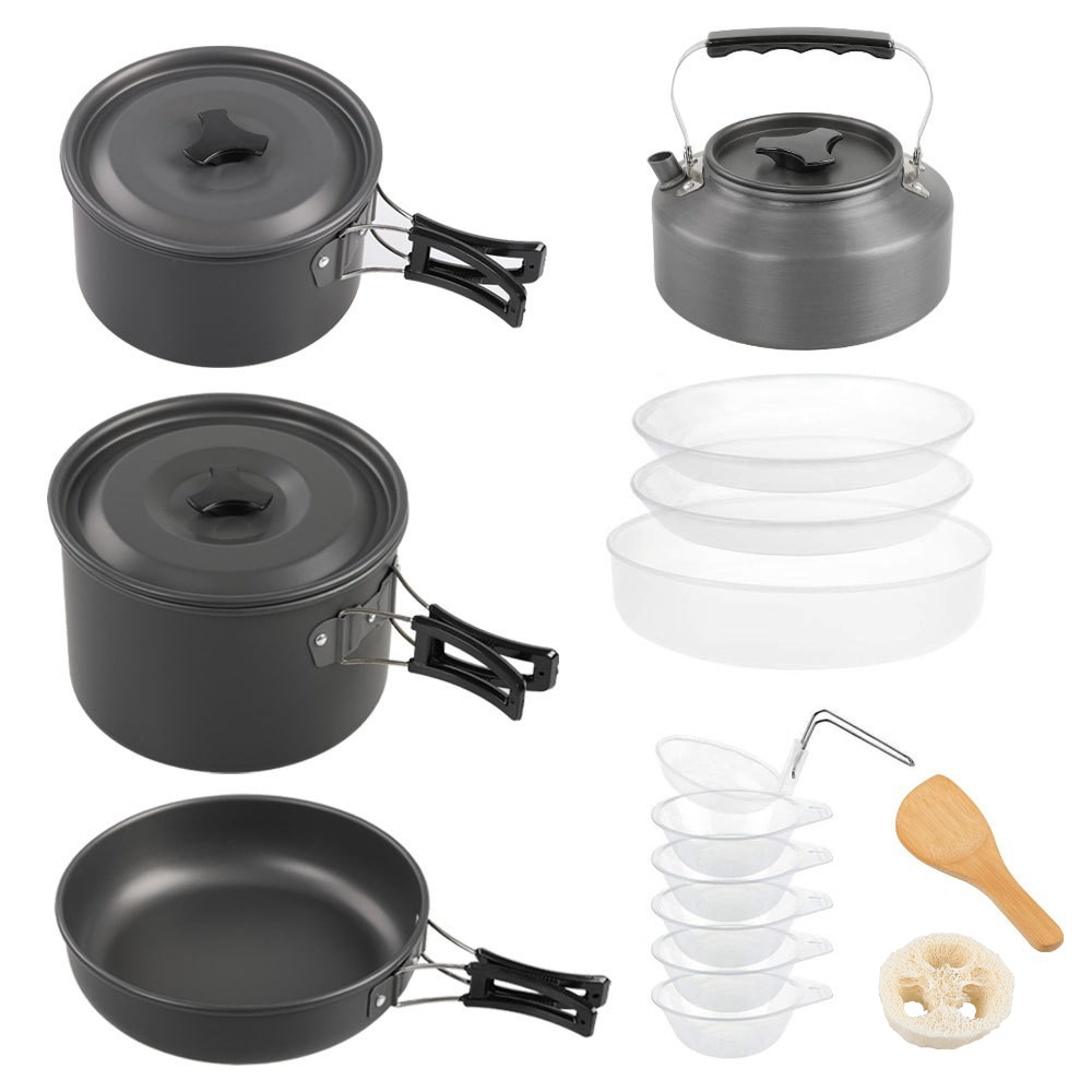 Camping Cooking Set Large - 야외용 대형 조리 세트, 2~4인용 네스티드