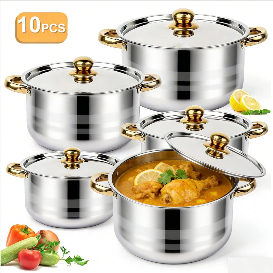 Camping Cooking Tool Set - 스테인리스 스틸 냄비 세트 모던 럭셔리