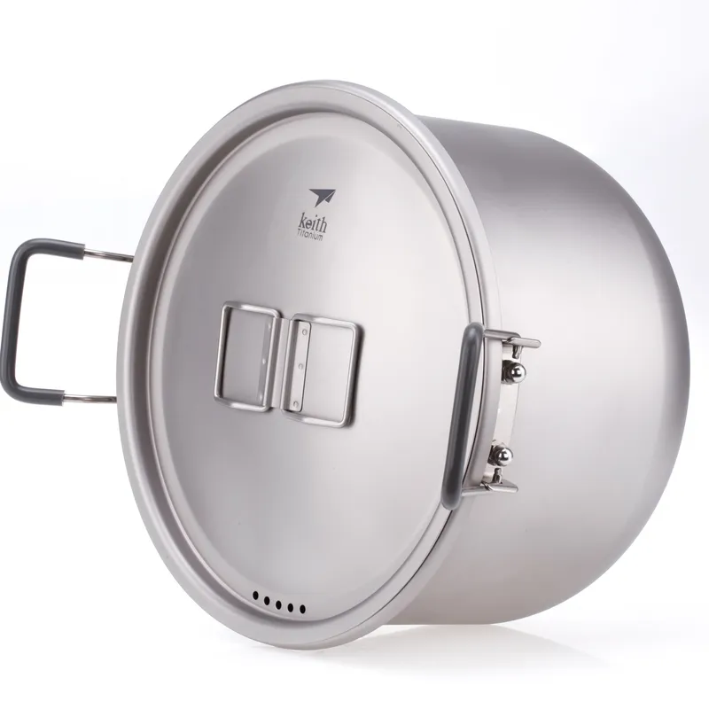Camping Cooking Set With Bag - 핫세일 접이식 손잡이 티타늄 캠핑용 조리기구