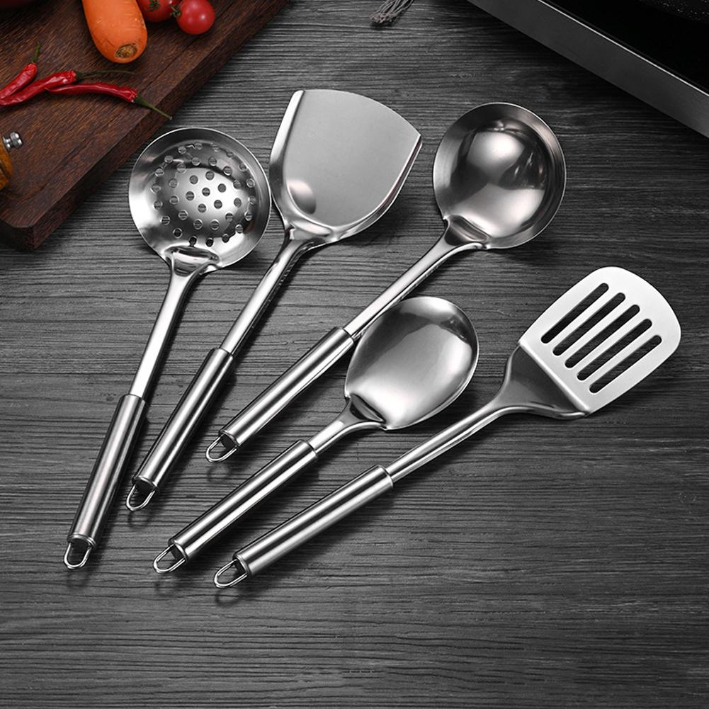 Camping Cooking Tool Set - 5개 세트 스테인리스 스틸 실용적인 주방