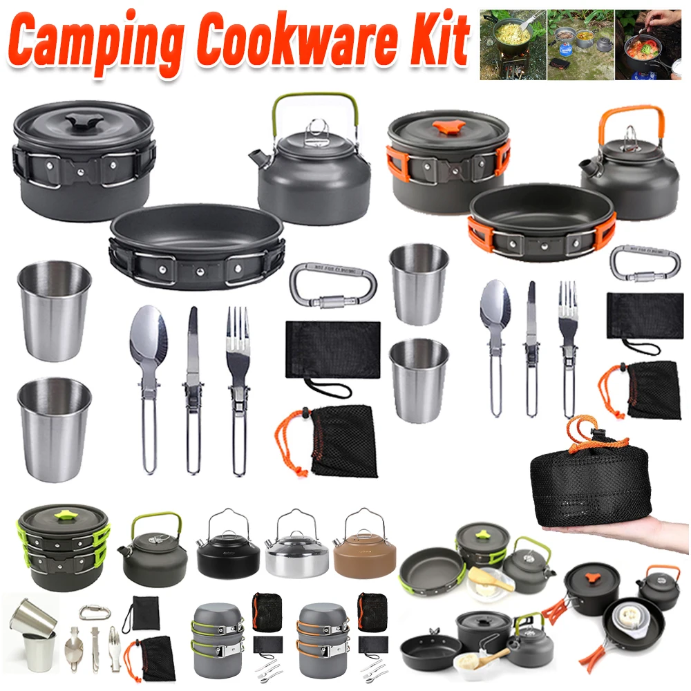 Camping Cooking Pot Set - 캠핑 조리기구 세트 주전자 냄비 프라이팬