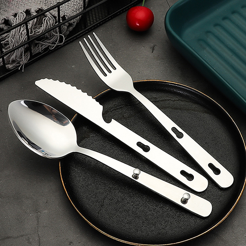Camping Cooking And Dining Set - 3개/세트 휴대용 캠핑 조리기구 스테인리스 스틸