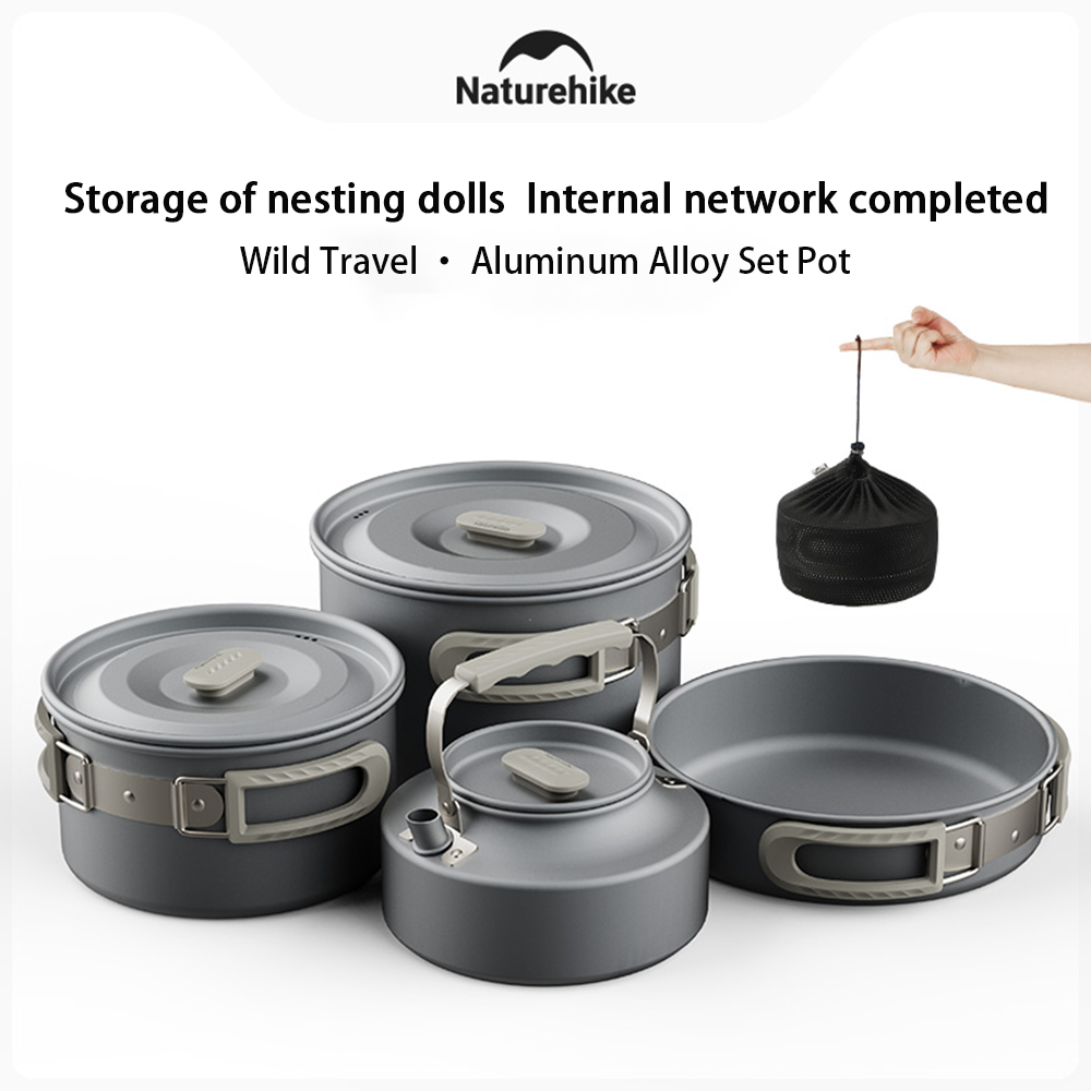 Camping Cooking Pot Set - 네이처하이크 야외 냄비 세트, 캠핑 요리
