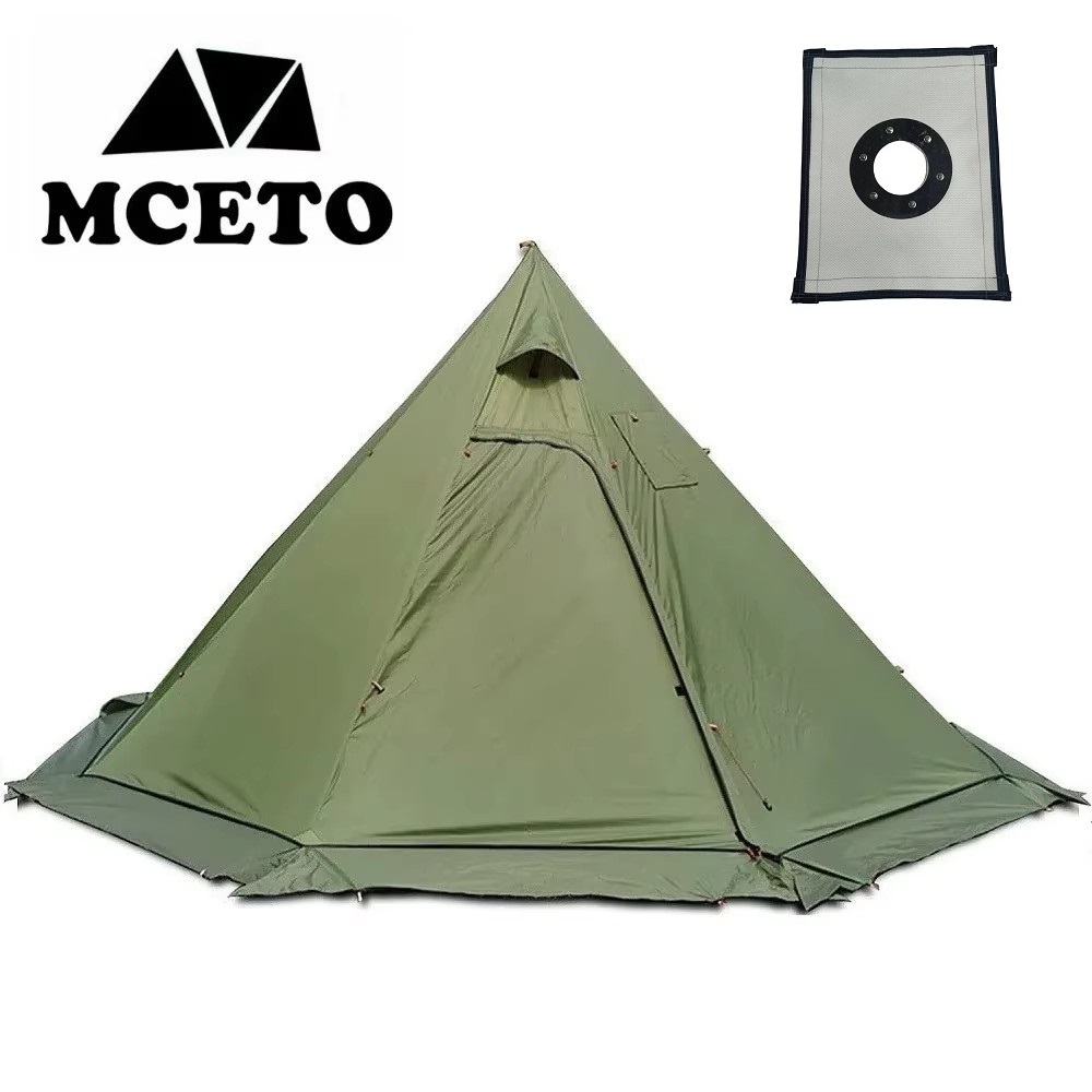 Camping Cooking Snow - 스노우 스커트가있는 새로운 피라미드 텐트 요리