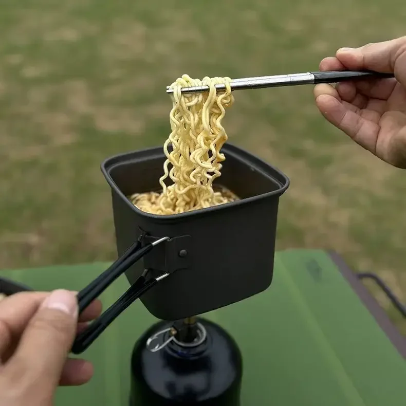 야외 캠핑 사각 냄비 접이식 휴대용 알루미늄 합금 도시 - Camping Cooking Cutlery Set 리뷰 및 가격