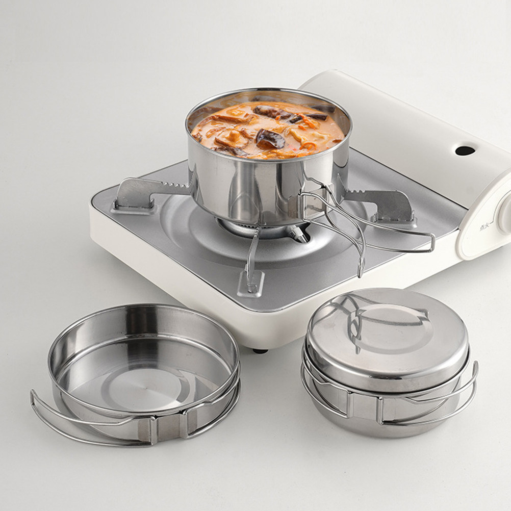 스테인리스 스틸 캠핑 조리기구 세트 1세트, 휴대용 경 - Camping Cooking Pot Set 리뷰 및 가격