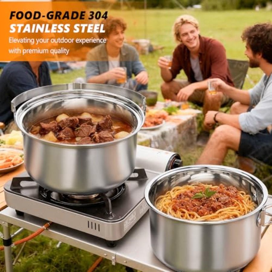 캠핑 조리기구 세트, 4~6인용 캠프파이어 요리를 위한 - Camping Cooking Set With Bag 리뷰 및 가격