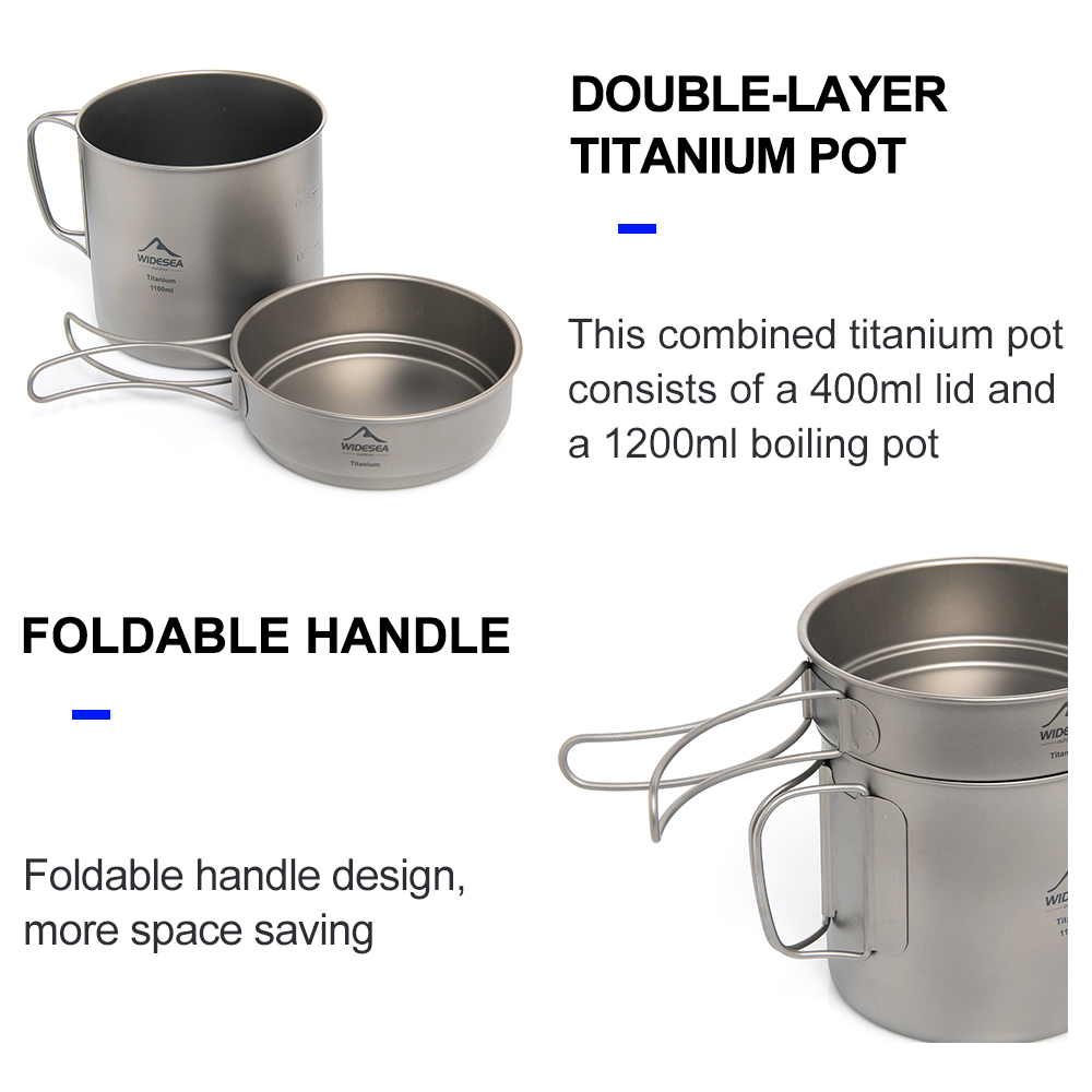 Widesea 초경량 티타늄 캠핑 냄비 1100ml 접 - Camping Cooking Tool Set 리뷰 및 가격