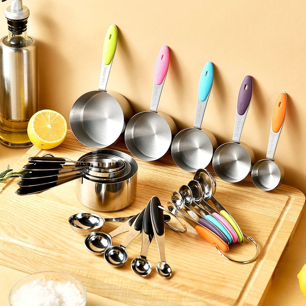 5/10Pcs 스테인레스 스틸 측정 컵과 숟가락 세트  - Camping Cooking Tool Set 리뷰 및 가격