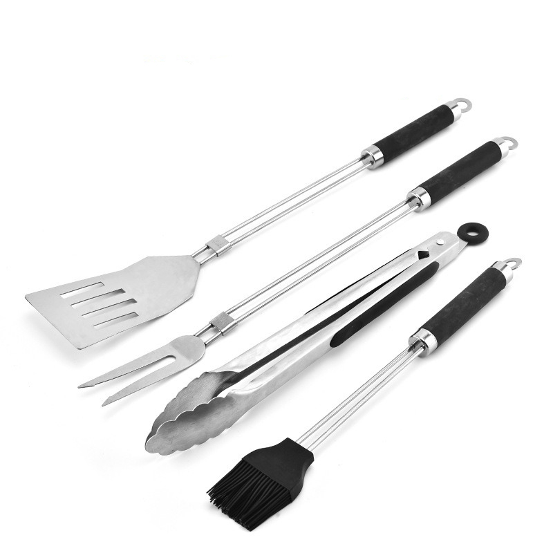 4개입 BBQ 도구 세트 바베큐 스테인리스 스틸 BBQ - Camping Cooking Set With Bag 리뷰 및 가격