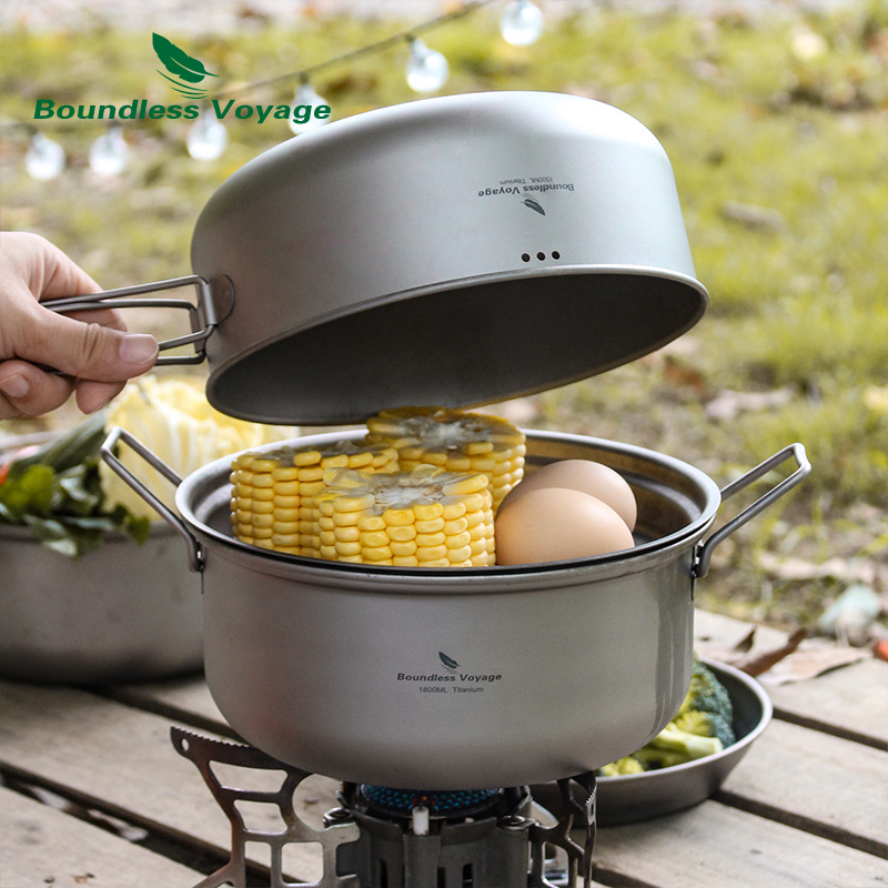 무한 항해 티타늄 스티머 스톡팟 프라이팬 세트 초경량  - Camping Cooking Pot Set 리뷰 및 가격