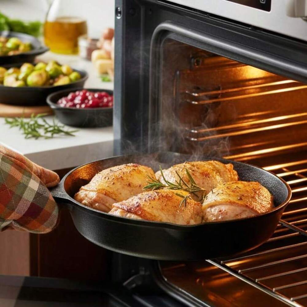 4종 주철 조리기구 세트, 원형 프라이팬 & 사각 그릴 - Camping Cooking Set Large 리뷰 및 가격