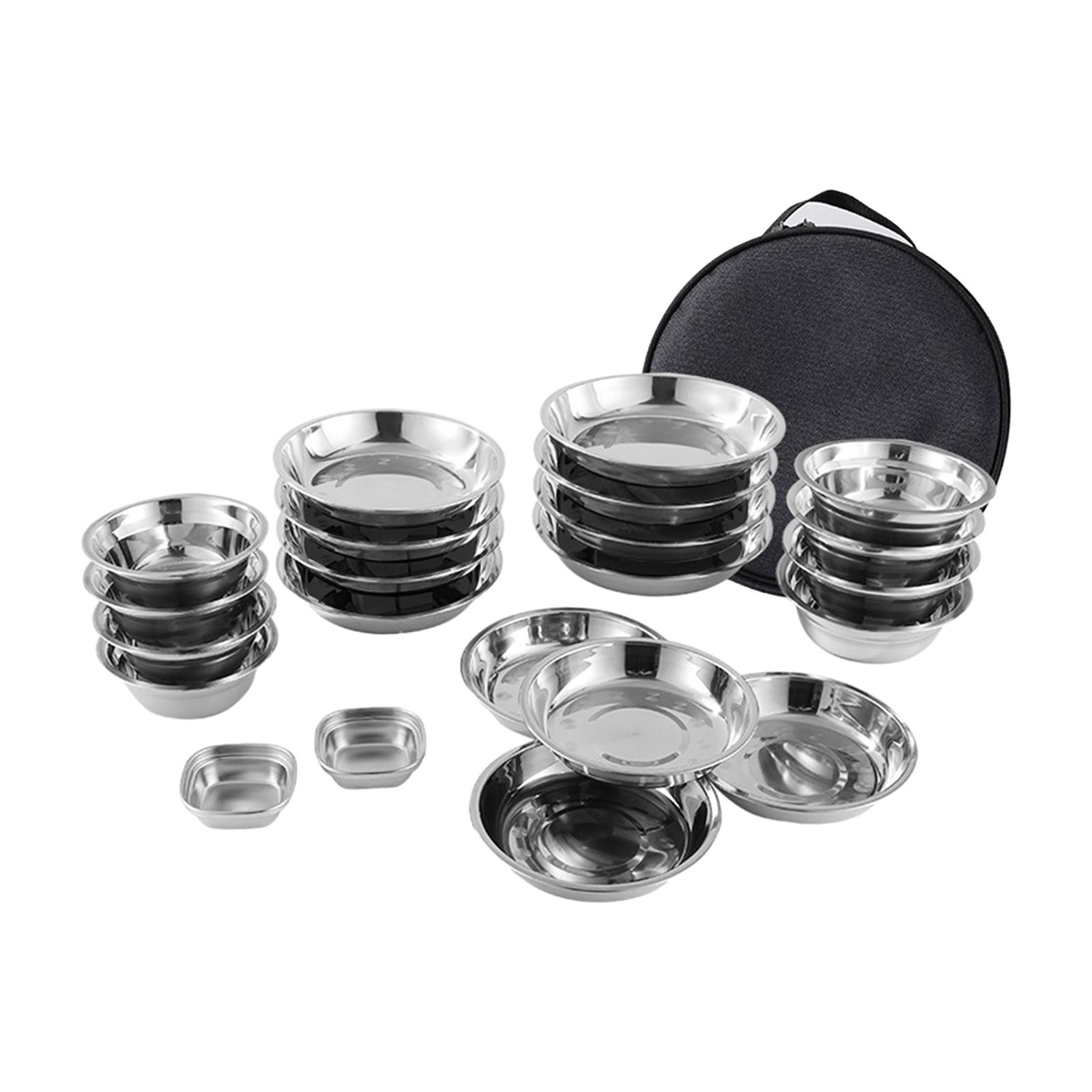 스테인레스 스틸 플레이트 및 그릇 캠핑 세트, 캠핑 용 - Camping Cooking Tool Set 리뷰 및 가격
