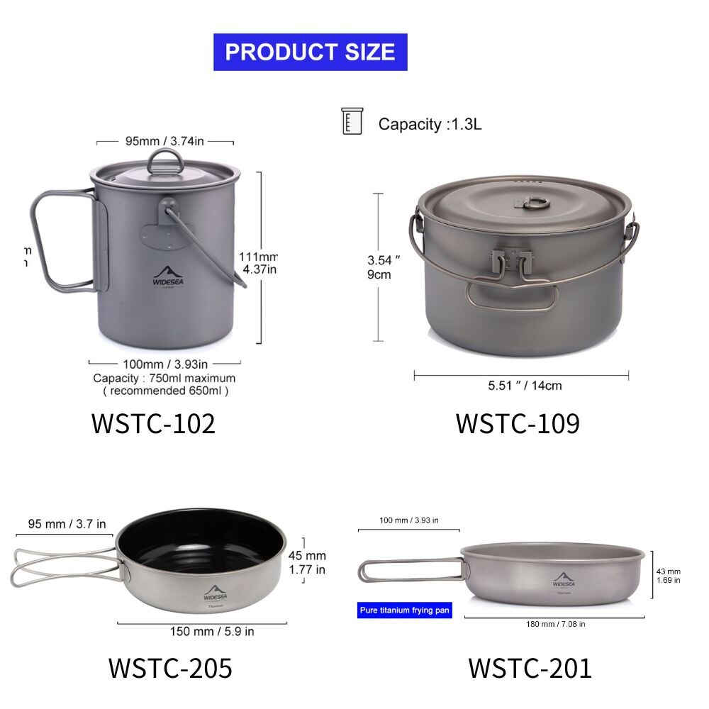 Widesea 캠핑 식기 티타늄 조리기구 세트, 관광  - Camping Cooking Tool Set 리뷰 및 가격