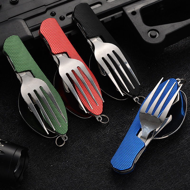 4 in1 접이식 캠핑 식기 세트 다기능 나이프 포크  - Camping Cooking Cutlery Set 리뷰 및 가격