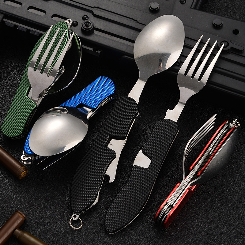 4 in1 접이식 캠핑 식기 세트 다기능 나이프 포크  - Camping Cooking Cutlery Set 리뷰 및 가격