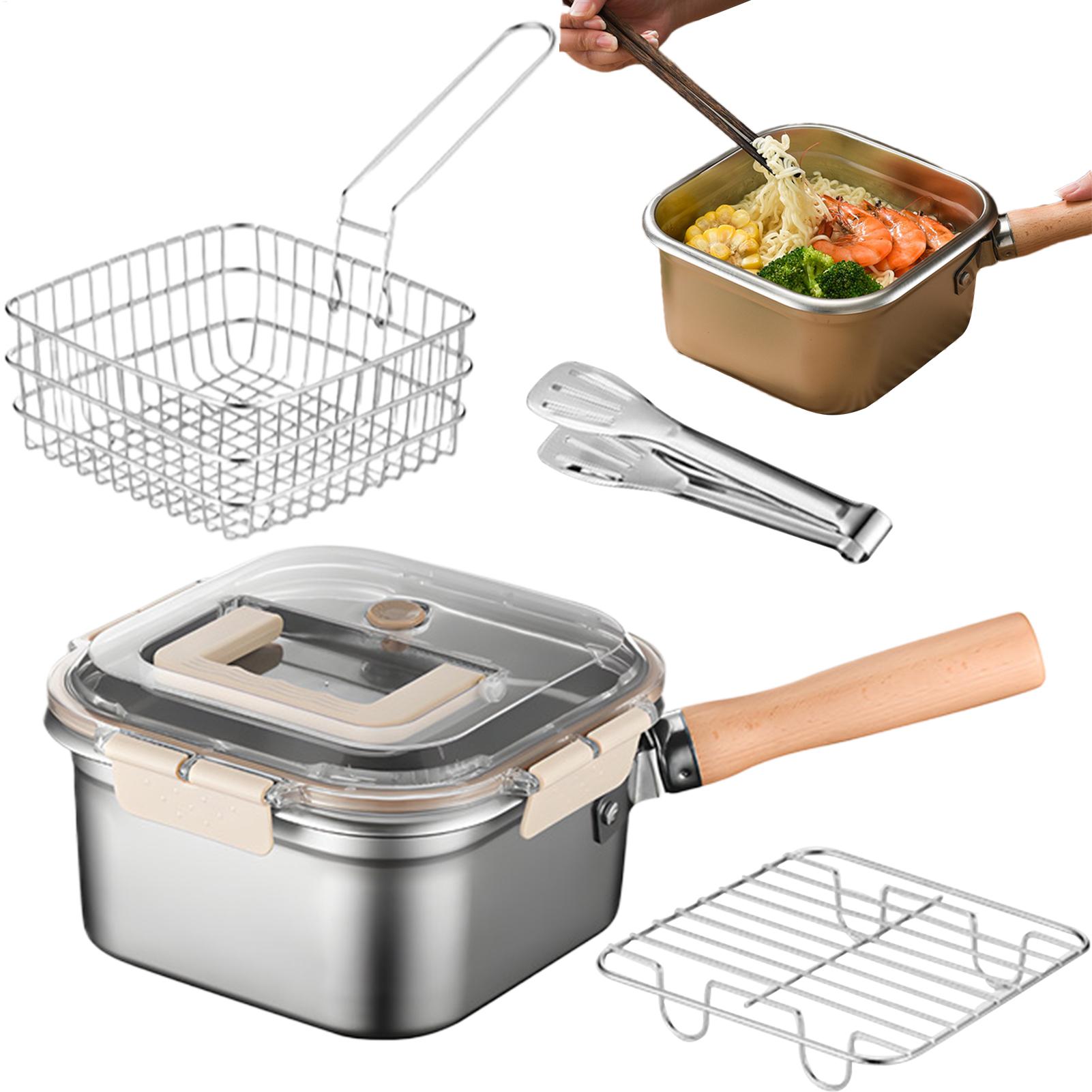 딥 프라이어 팬 세트 사각 캠핑용 냄비 대형 스테인리스 - Camping Cooking Set Large 리뷰 및 가격