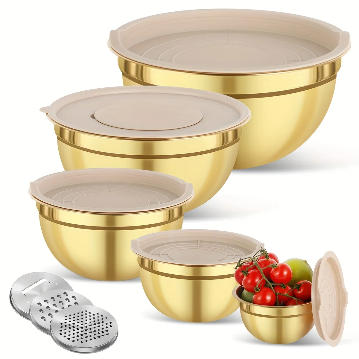 뚜껑과 샤프너가 포함된 10피스 골드 스테인리스 스틸  - Camping Cooking Tool Set 리뷰 및 가격