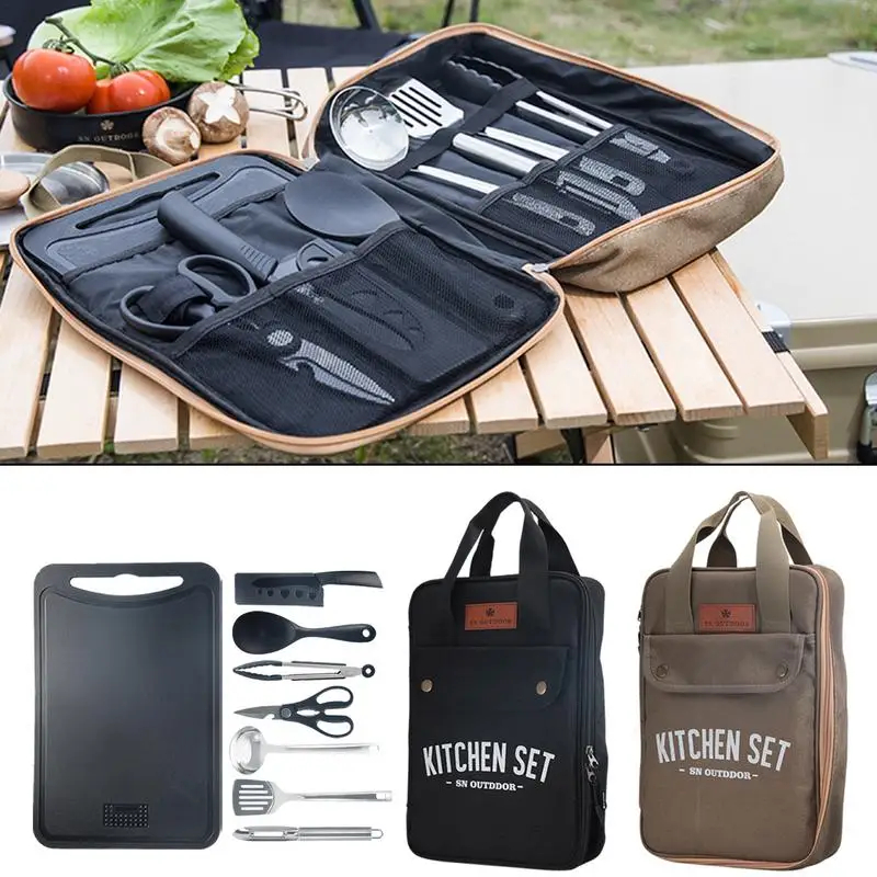 8종 캠핑 주방용품 세트 휴대용 야외 여행용품 스테인리 - Camping Cooking And Dining Set 리뷰 및 가격