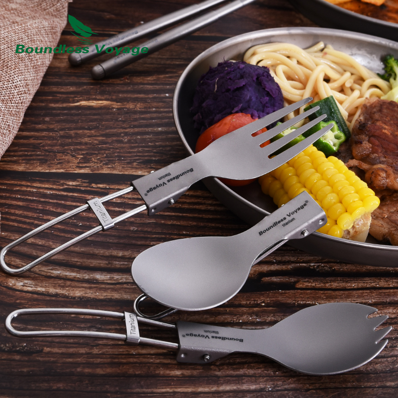 무한 항해 티타늄 캠핑 식기 접이식 스푼 스포크 포크  - Camping Cooking Cutlery Set 리뷰 및 가격