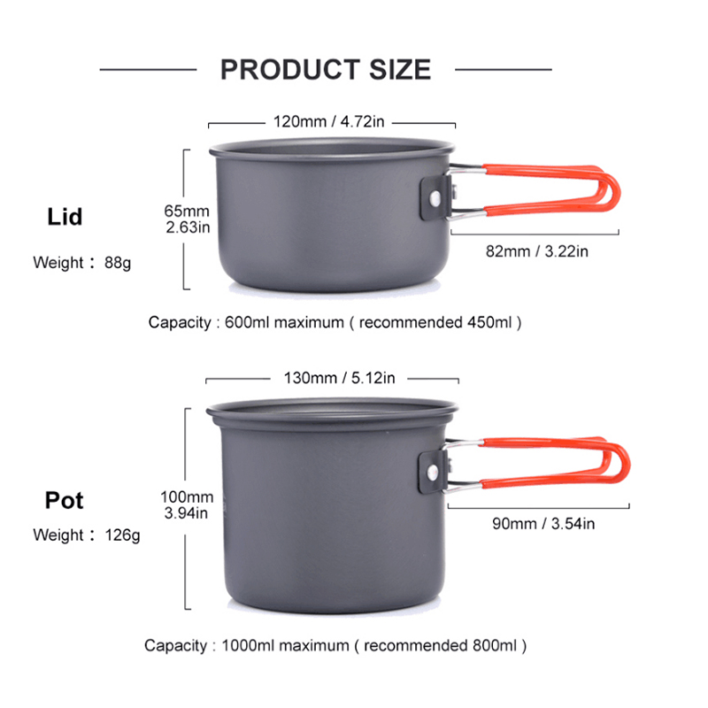 Widesea 초경량 캠핑 조리기구 야외 식기 냄비 세 - Camping Cooking Pot Set 리뷰 및 가격
