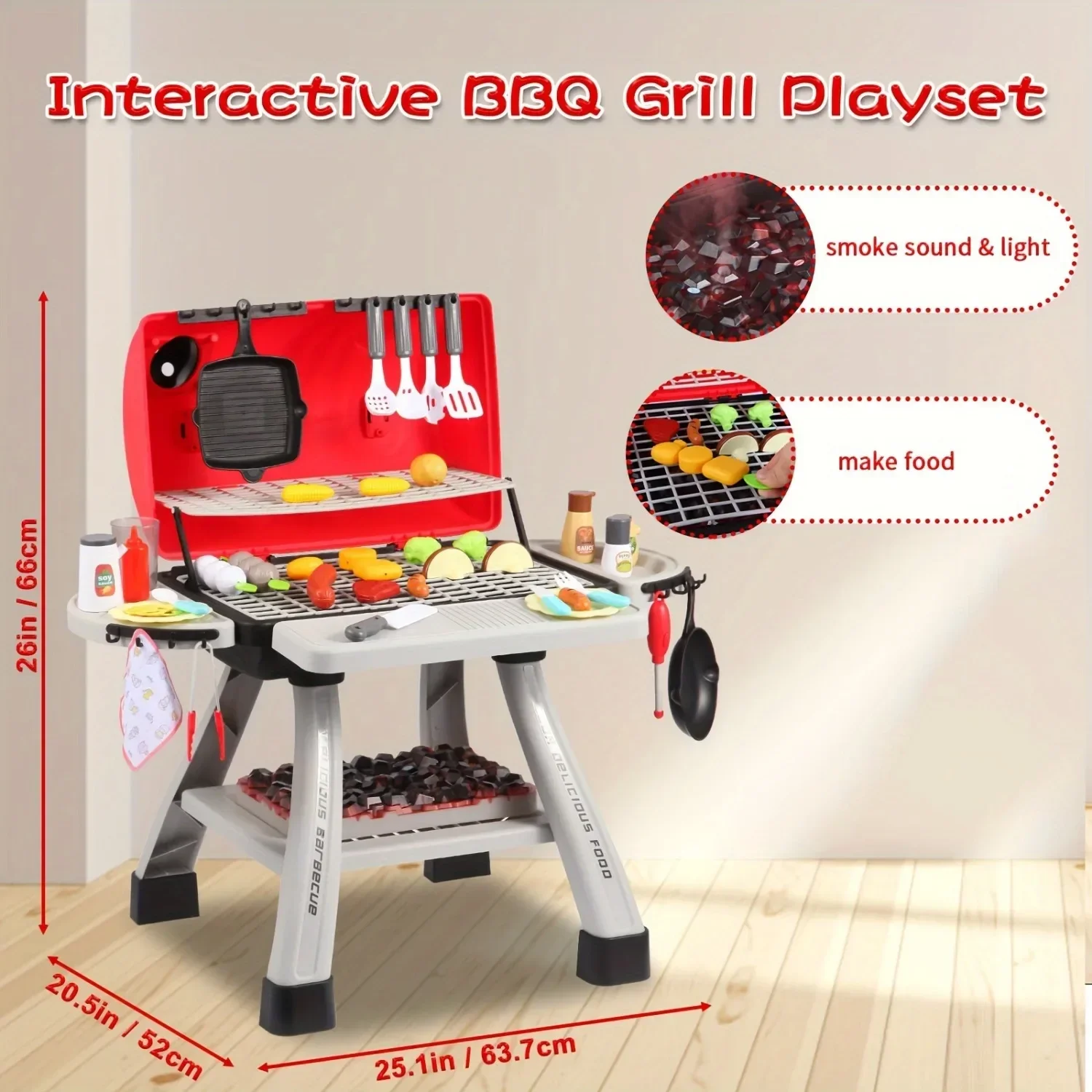 바베큐 그릴 장난감 세트 어린이 바베큐 척 연기 소리  - Camping Cooking With Kids 리뷰 및 가격