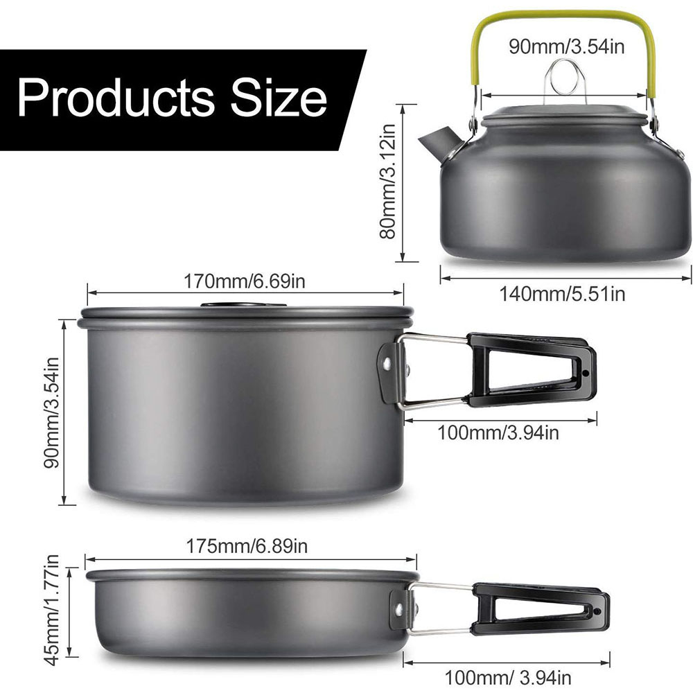 캠핑 조리기구 세트 알루미늄 논스틱 휴대용 야외 식기  - Camping Cooking Set Large 리뷰 및 가격
