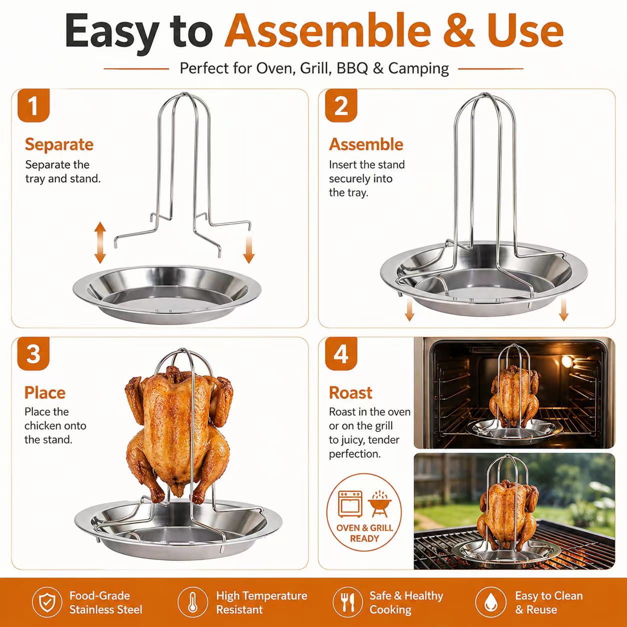 휴대용 통닭 바베큐 그릴 스탠드, 캠핑, 마당 피크닉, - Camping Cooking Portable 리뷰 및 가격