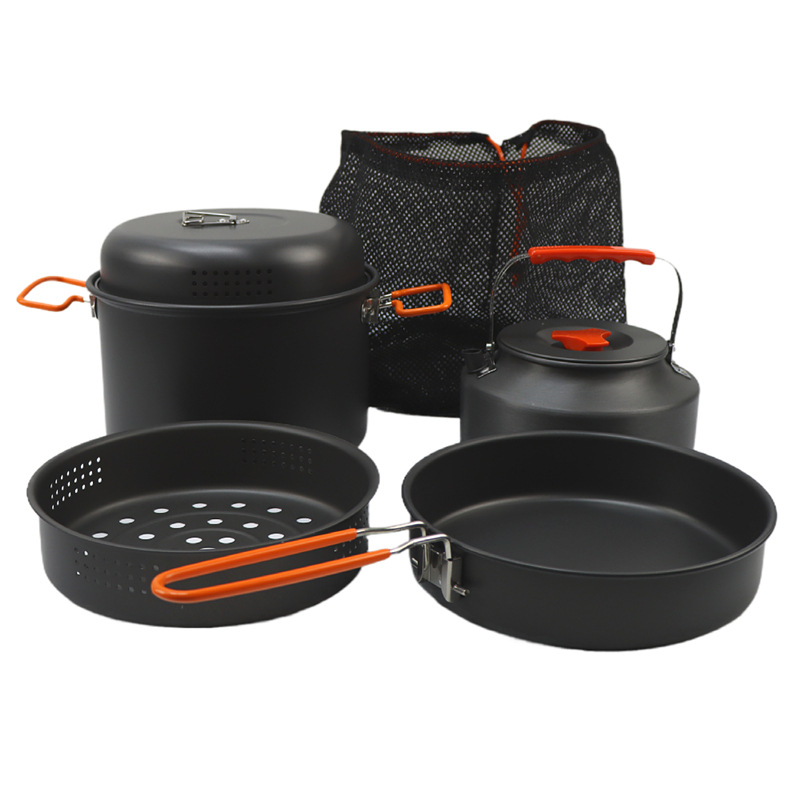 야외 조리기구 세트, 캠핑 요리 냄비 주전자, 스티머  - Camping Cooking Pot Set 리뷰 및 가격