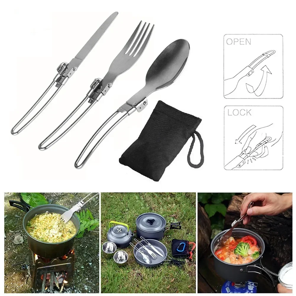 1세트 야외 캠핑 피크닉 요리 세트 스테인리스 접이식  - Camping Cooking Set With Bag 리뷰 및 가격