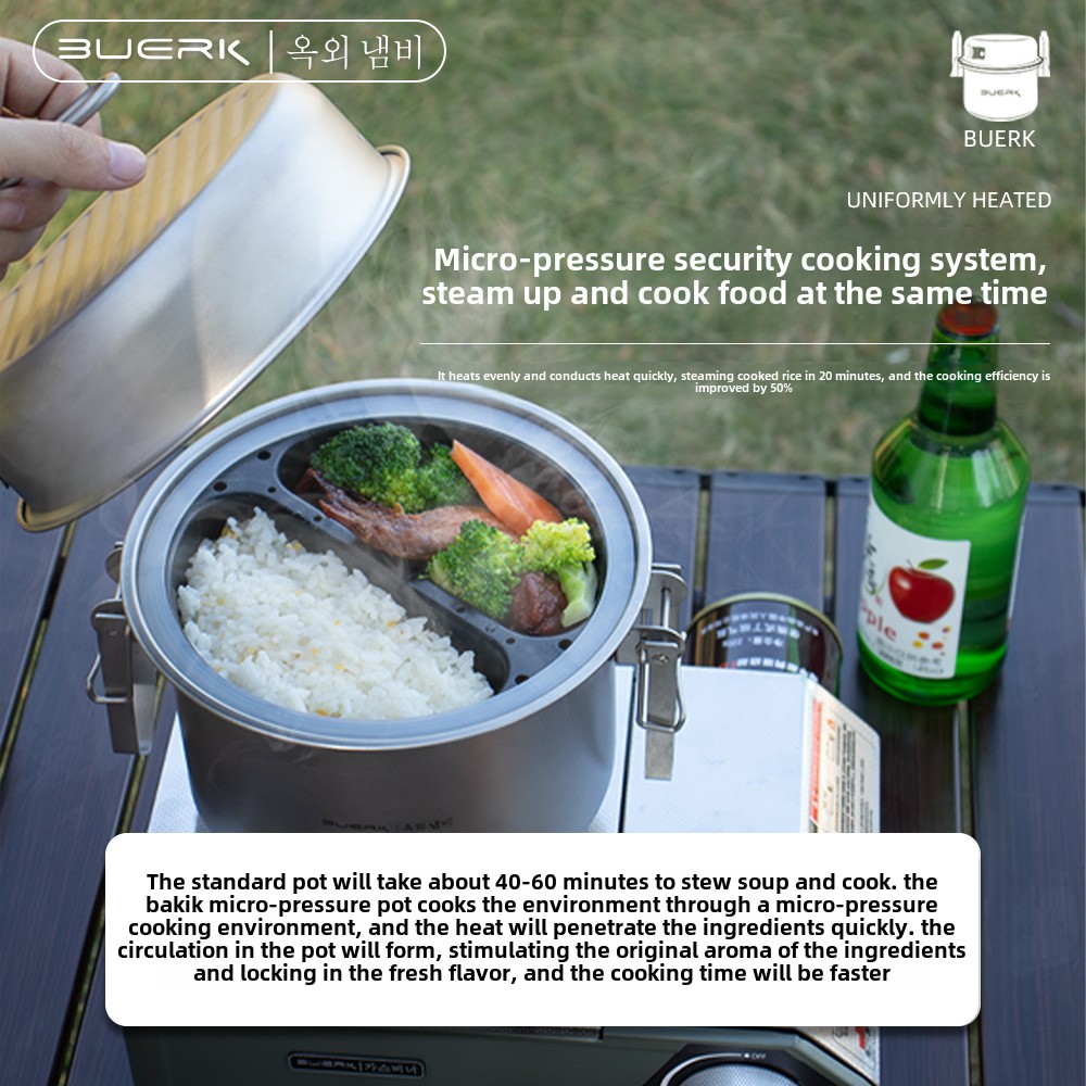 BUERK 캠핑 요리 냄비 다기능 304 스테인레스 스 - Camping Cooking Set Large 리뷰 및 가격