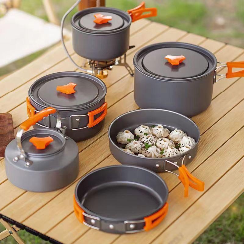 휴대용 알루미늄 캠핑 조리기구 세트, 가벼운 야외 요리 - Camping Cooking Set Large 리뷰 및 가격