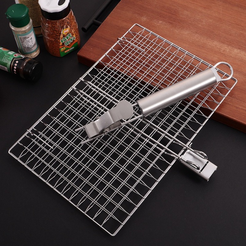 1세트 바베큐 그릴망 BBQ 메쉬 핸들 탈착식 스테인리 - Camping Cooking Portable 리뷰 및 가격