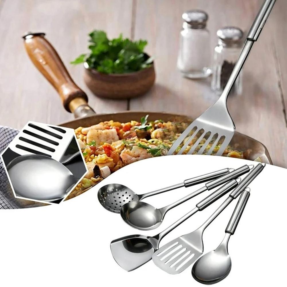 5개 세트 스테인리스 스틸 실용적인 주방 도구 세트 요 - Camping Cooking Tool Set 리뷰 및 가격