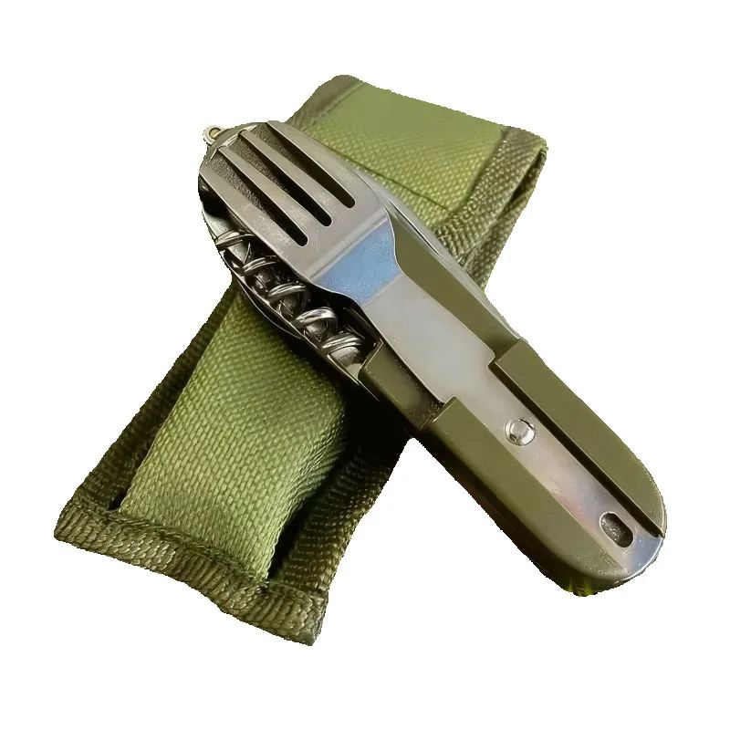 스테인리스 스틸 7-in-1 캠핑 식기 세트 접이식 다 - Camping Cooking Cutlery Set 리뷰 및 가격