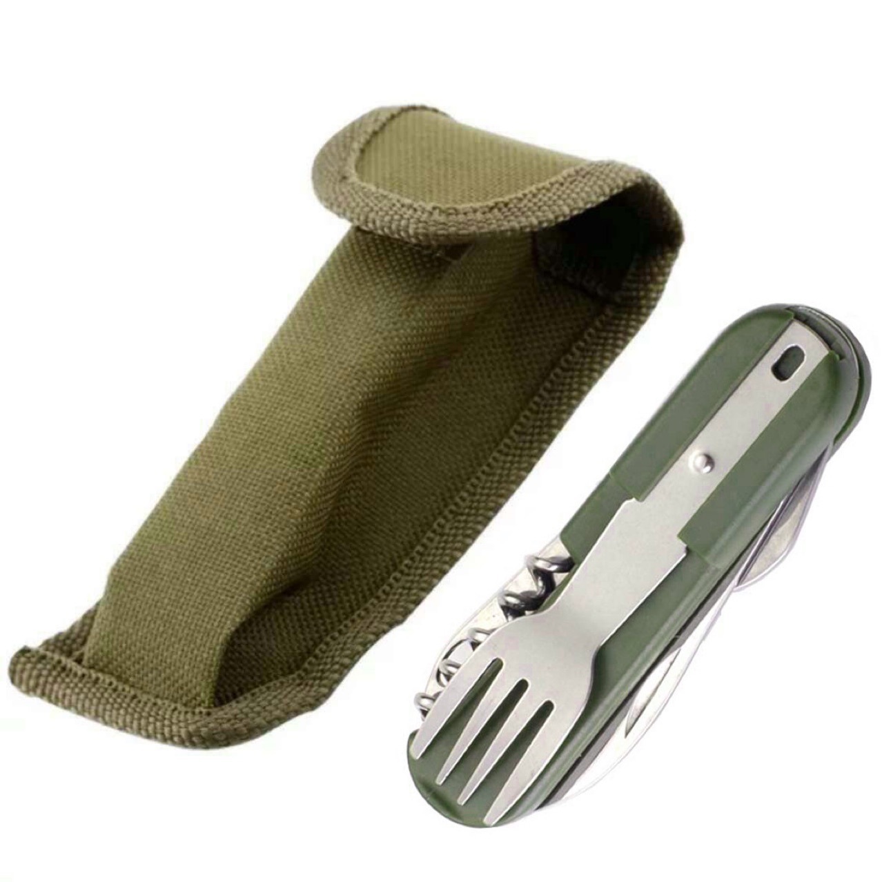 스테인리스 스틸 7-in-1 캠핑 식기 세트 접이식 다 - Camping Cooking Cutlery Set 리뷰 및 가격