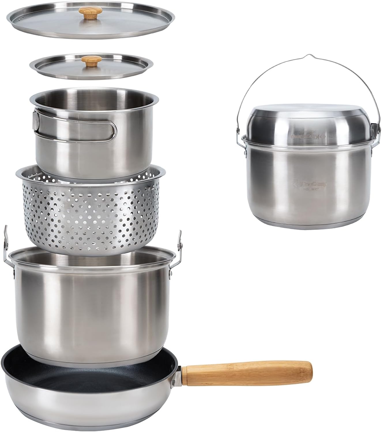 304 스테인리스 스틸 캠핑 조리기구 세트 - 캠프파이 - Camping Cooking Set With Bag 리뷰 및 가격