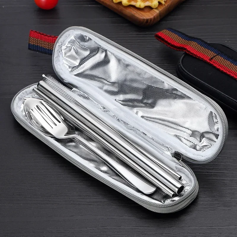 재사용 가능한 여행 커트레이 식기 세트, 스테인레스 스 - Camping Cooking Cutlery Set 리뷰 및 가격