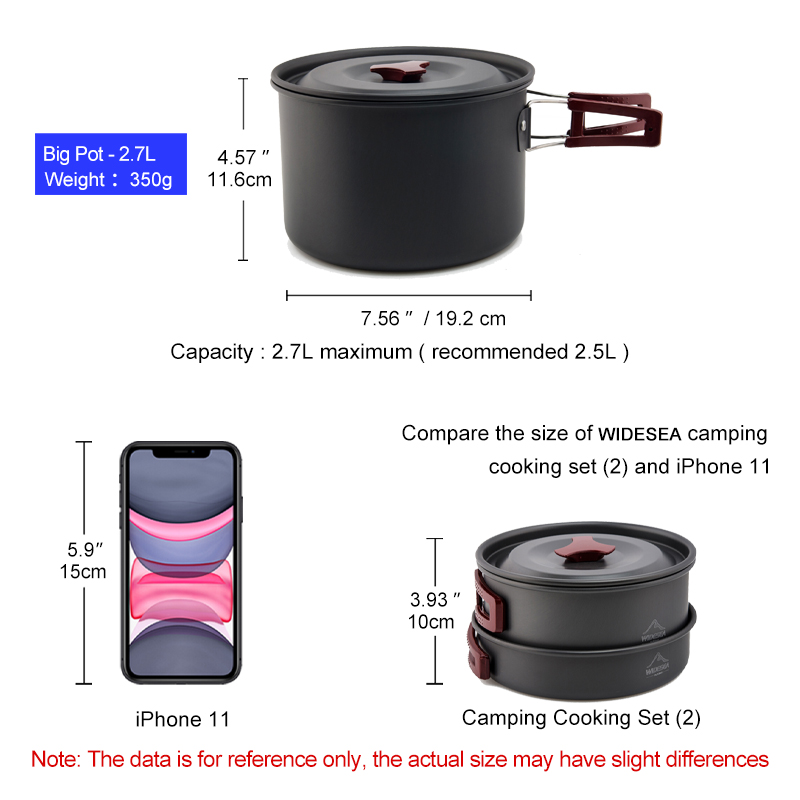 Widesea 캠핑 조리기구 세트 야외 냄비 식기 키트 - Camping Cooking Set Large 리뷰 및 가격