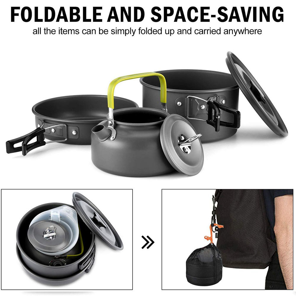 알루미늄 합금 소재로 제작된 야외 캠핑 조리기구 세트, - Camping Cooking Pot Set 리뷰 및 가격