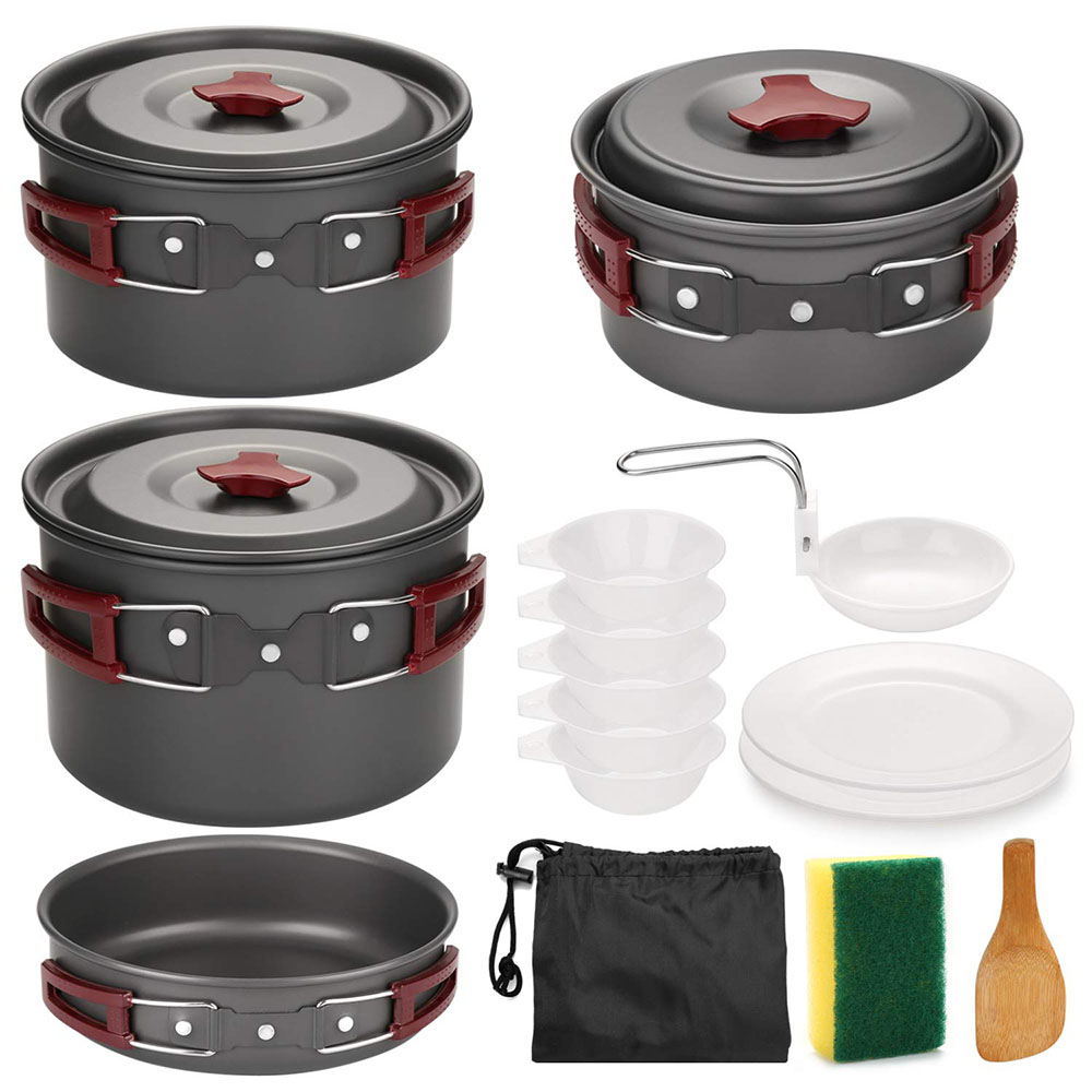 야외 캠핑 조리기구 키트, 논스틱 캠핑 팬, 경량 요리 - Camping Cooking Pot Set 리뷰 및 가격