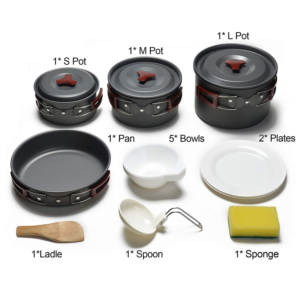 야외 캠핑 조리기구 키트, 논스틱 캠핑 팬, 경량 요리 - Camping Cooking Pot Set 리뷰 및 가격