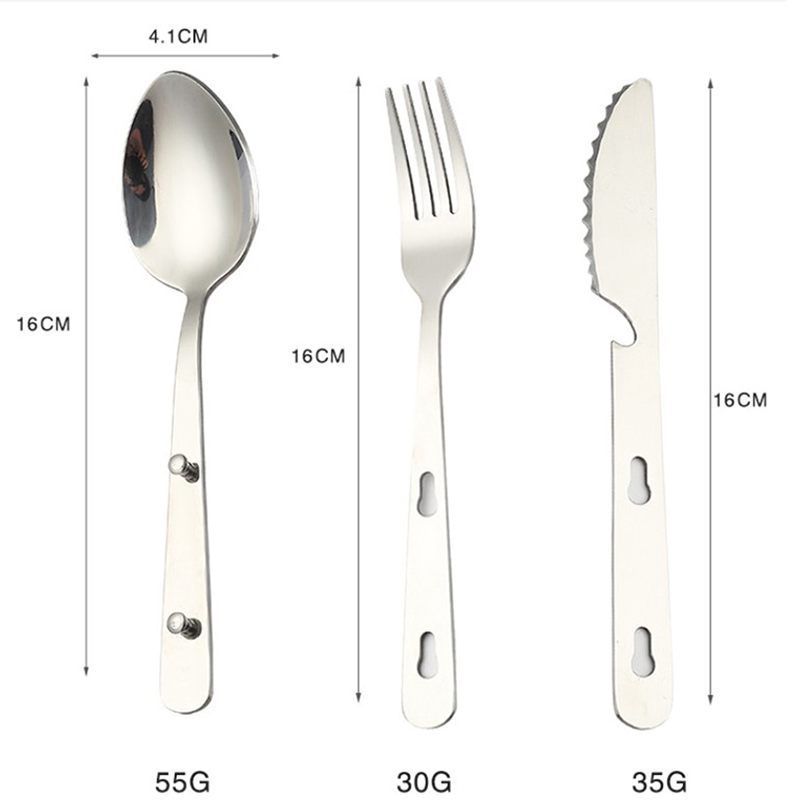3개/세트 휴대용 캠핑 조리기구 스테인리스 스틸 식기  - Camping Cooking And Dining Set 리뷰 및 가격
