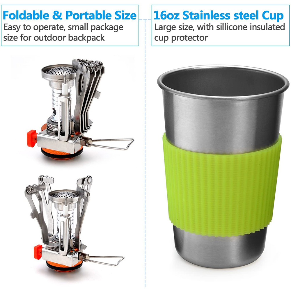 스토브가있는 캠핑 조리기구 키트 야외 요리 세트 야외  - Camping Cooking Set With Bag 리뷰 및 가격