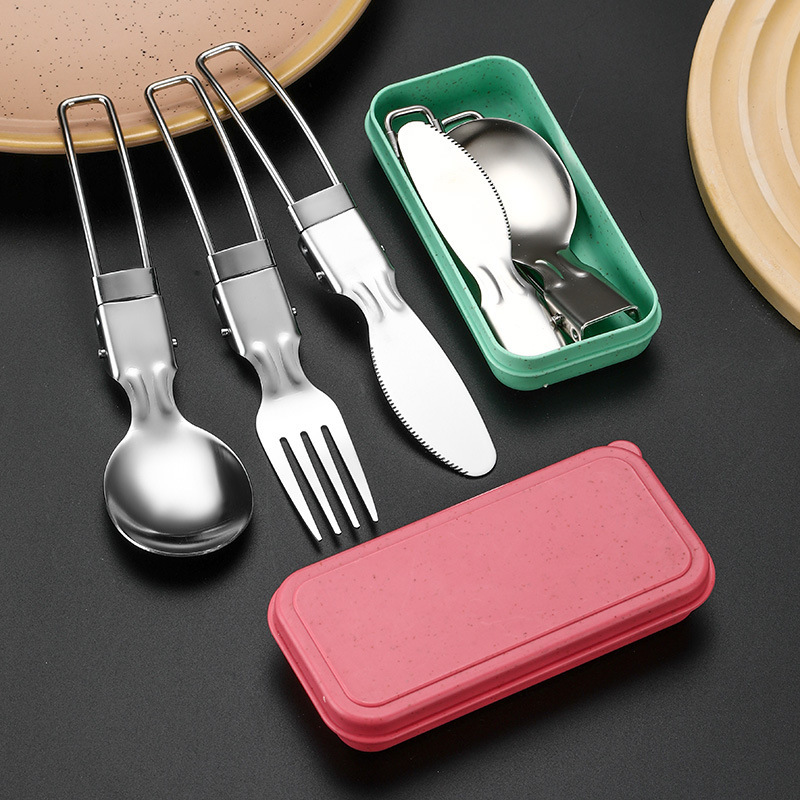 캠핑 및 하이킹용 미니 휴대용 스테인리스 스틸 식기 세 - Camping Cooking Cutlery Set 리뷰 및 가격