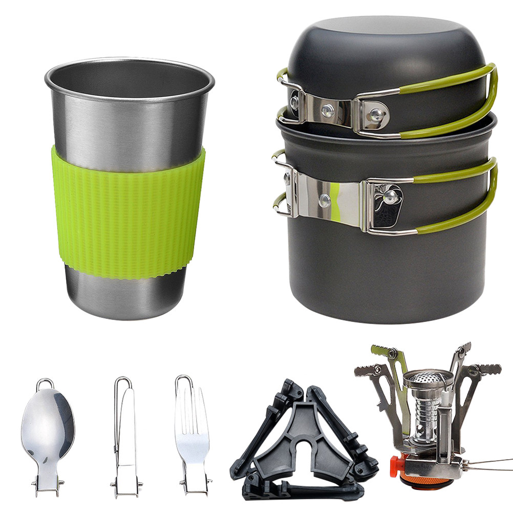 야외 캠핑 조리기구 세트 하이킹 피크닉 요리 용품을위한 - Camping Cooking Pot Set 리뷰 및 가격